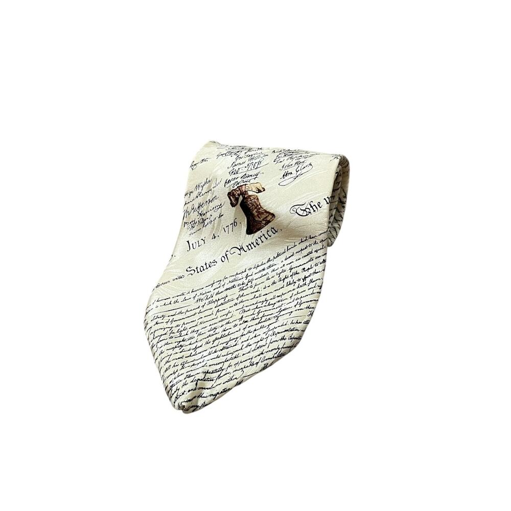 Museum Artifacts Men's One Size All Silk Declaration of Independence Neck Tie